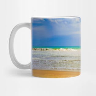 Sand beach wavy sea and cloud sky 1b Mug